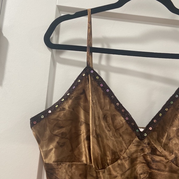 Y2K Brown‎ Cami Sequined Tunic Xhilaration XL EUC signature Y2K piece! - Picture 3 of 17